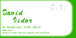 david vidor business card